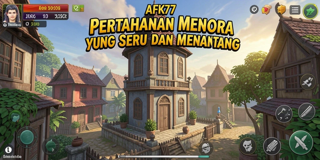 Tampilan gameplay AFK77 yang seru di battlefield Tower Defense.