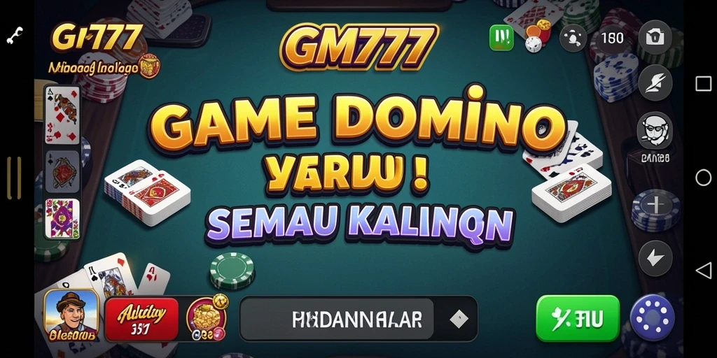 Tampilan menarik dari gameplay Domino di GM777.