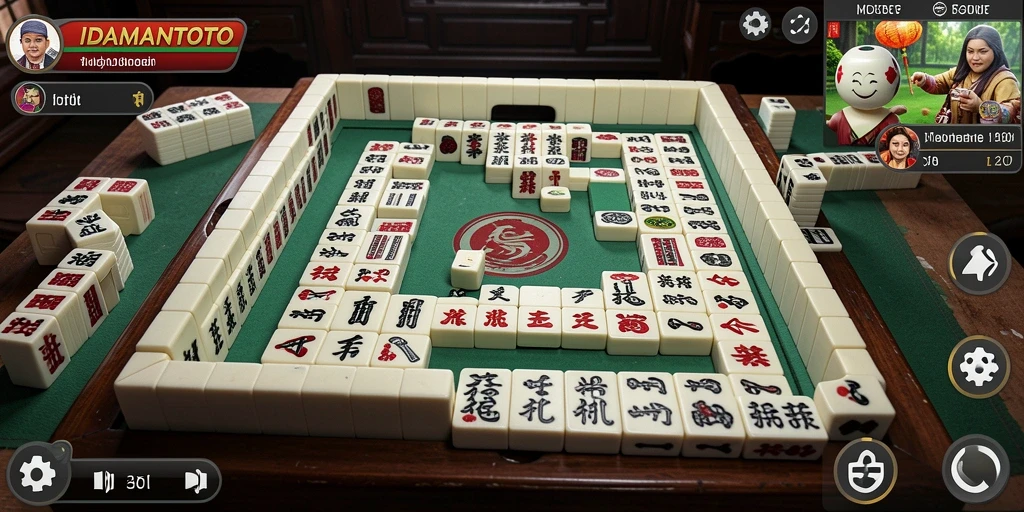 Screenshot utama IDAMANTOTO menunjukkan aksi seru permainan Mahjong.