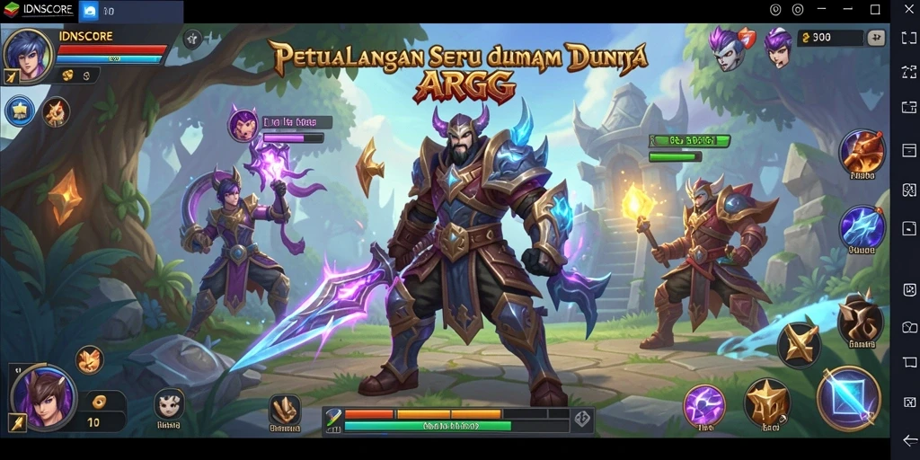 Screenshot menunjukkan aksi pertempuran seru dalam IDNSCORE.