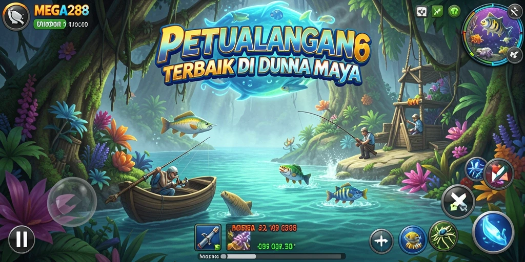 Tampilan gameplay MEGA288 dengan aksi memancing yang seru.