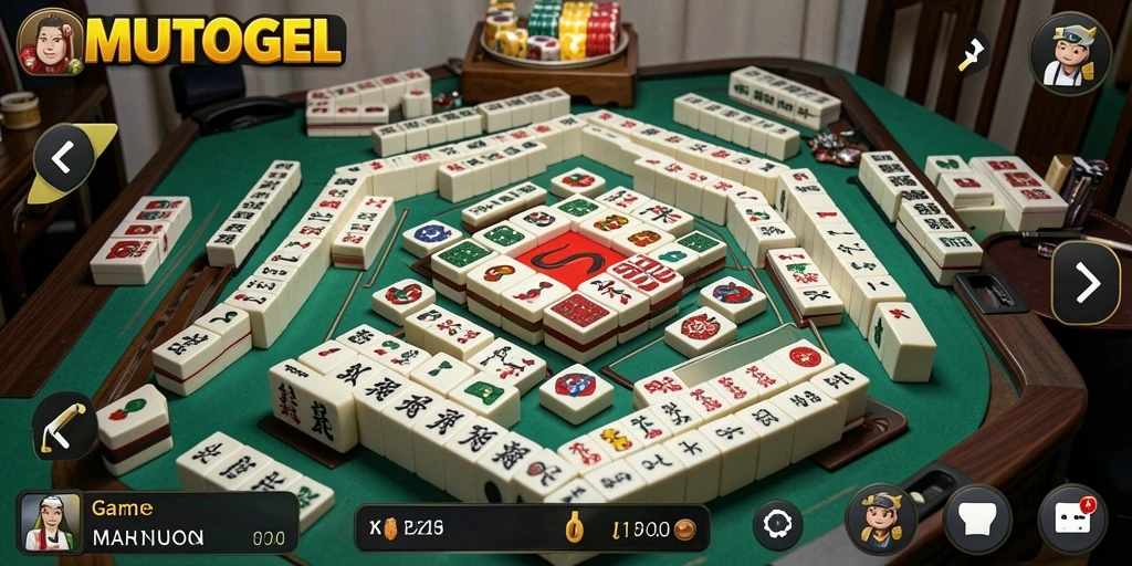 Tampilan gameplay Mahjong yang menarik dan adiktif di OMUTOGEL.