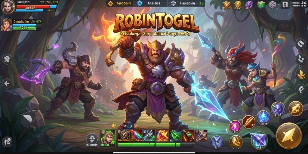 Tangkapan layar dari gameplay menakjubkan ROBINTOGEL dengan aksi ARPG.