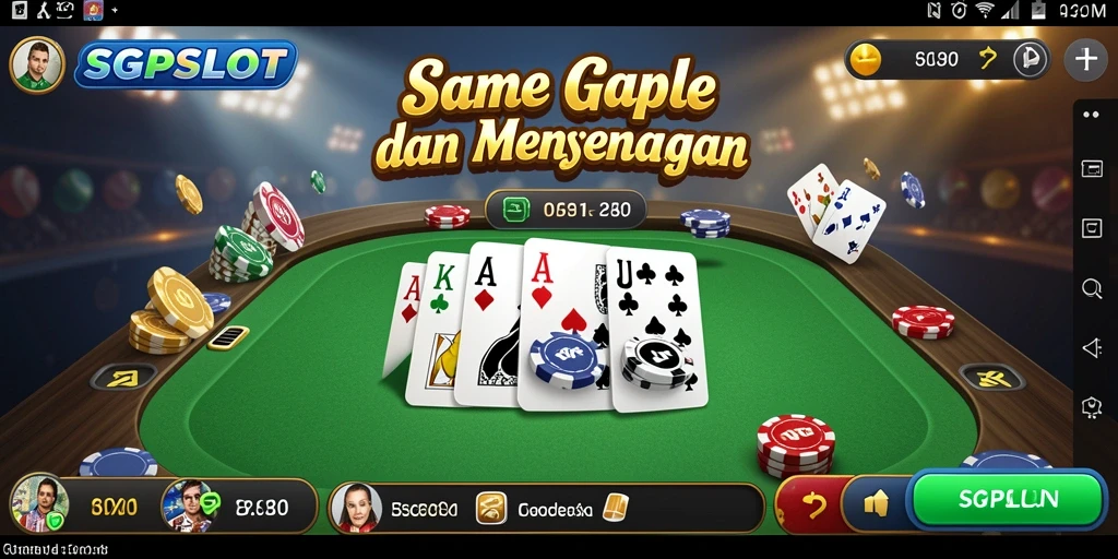 Tampilan gameplay seru dalam SGPSLOT yang menampilkan kartu Gaple.