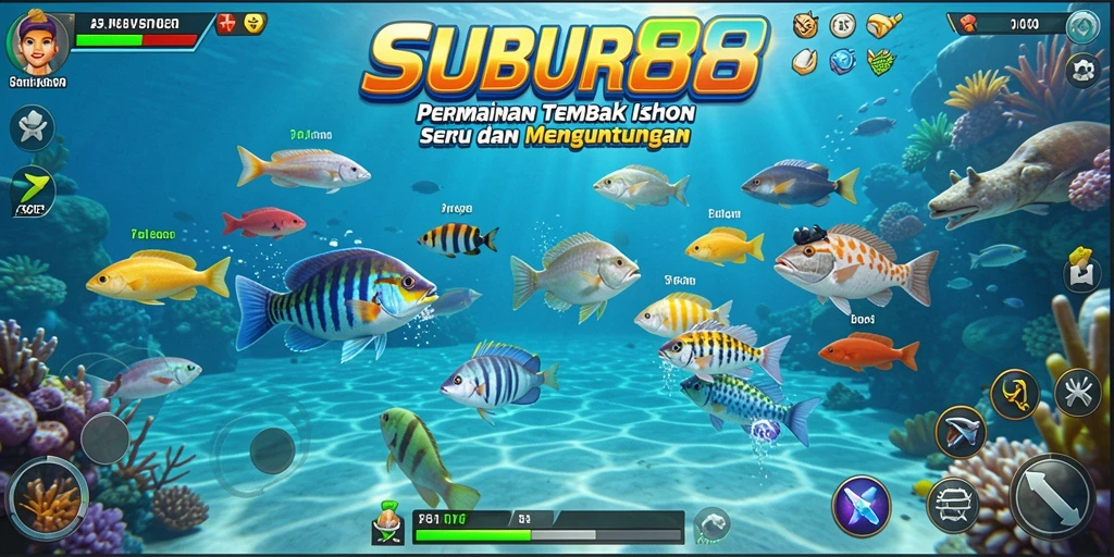 Tangkapan layar <strong>SUBUR88</strong> menampilkan aksi seru dalam permainan Tembak Ikan.