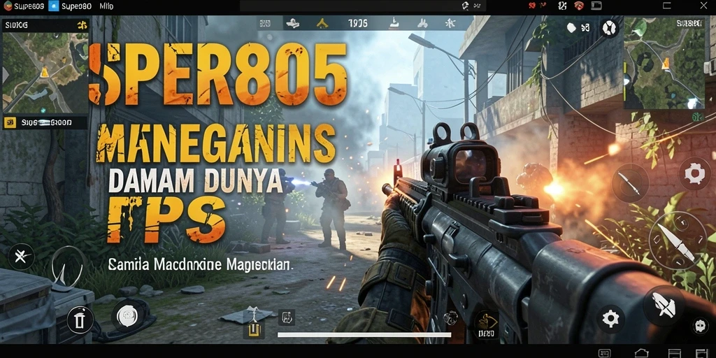 Tangkapan layar SUPER805 menunjukkan duel seru dalam game FPS.