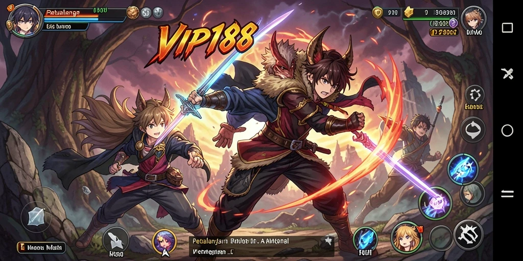Tampilan gameplay menegangkan dari game Anime VIP188.