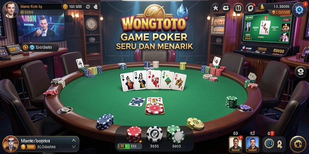 Tampilan gameplay menarik WONGTOTO dengan banyak pemain Poker.